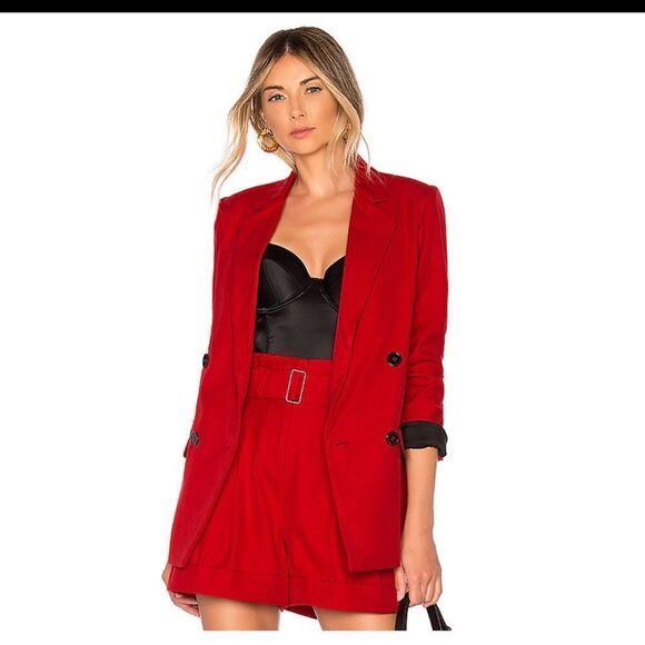 NICHOLAS Red Suiting Blazer Size 2 - Picture 4 of 9